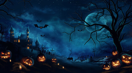 halloween night scene