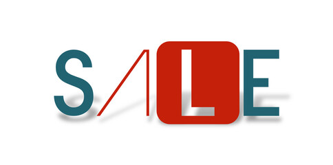 Parola SALDI  con sfondo colorato gradiente