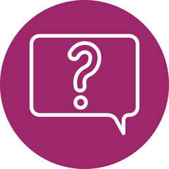 FAQ icon Vector Line White Circles Multicolors