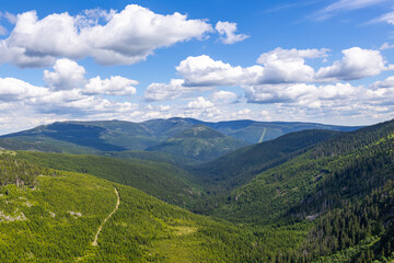 Fototapeta premium Sudety (332.2-6) – zrębowy łańcuch górski na obszarze południowo-zachodniej Polski i północnych Czech.