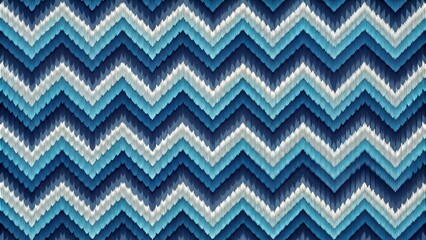 Abstract Blue and White Chevron Pattern Seamless Background