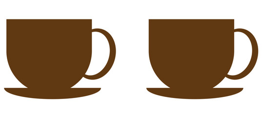 Coffee cup icon set. Cups of coffee tea collection. Hot drink icon. Disposable cup. Cup coffee with steam. Flat style. Vector Illustration. Vector Graphic. EPS 10