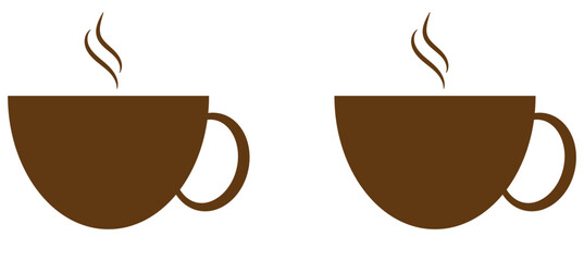 Coffee cup icon set. Cups of coffee tea collection. Hot drink icon. Disposable cup. Cup coffee with steam. Flat style. Vector Illustration. Vector Graphic. EPS 10