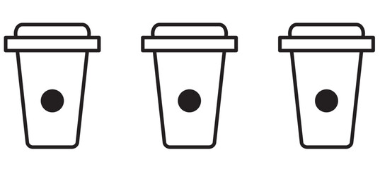 Coffee cup icon set. cup a coffee icon vector.