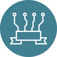 Digital Badges Vector Line White Circles Multicolors