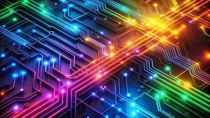Abstract Glowing Circuit Board - Digital Network Connection
