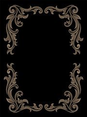 Vintage Classic Style Engraved Ornament Color Editable