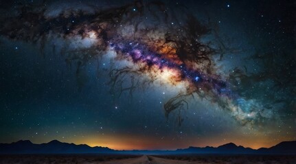 Fototapeta premium Space background realistic starry night cosmos