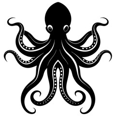 simple clean octopus icon silhouette vector art illustration 