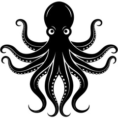 simple clean octopus icon silhouette vector art illustration 