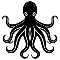 simple clean octopus icon silhouette vector art illustration 