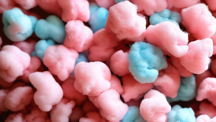 Fototapeta premium Sweet cotton candy, 16:9 with copyspace, 300 dpi