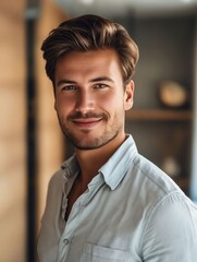 Fototapeta premium A man with a beard and a smile.