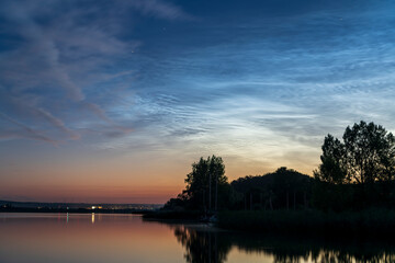 noctilucent clouds after sunset