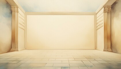 Obraz premium empty bright, light color room with blank copy space, for use as a background