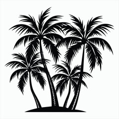 Fototapeta premium Palm Tree Evening Silhouette Design