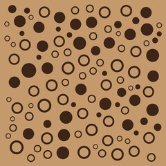 Illustration design of dark brown circles on a light brown background