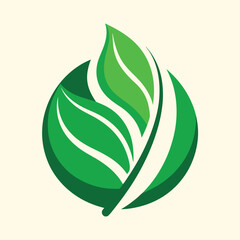 green  leaf ecology  logo illustration black and white