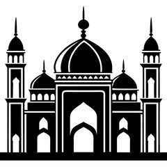 mosque vector  silhouette vector art illustration