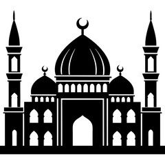 mosque vector  silhouette vector art illustration