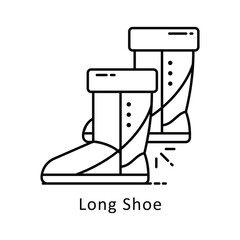 Long Shoe vector outline Design illustration. Symbol on White background EPS 10 File