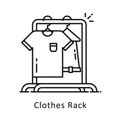 Clothes Rack vector outline Design illustration. Symbol on White background EPS 10 File