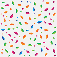 Colorful design of leaf pattern shapes in different colorful sizes