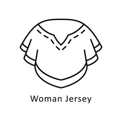 Woman Jersey vector outline Design illustration. Symbol on White background EPS 10 File