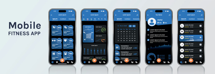 A mobile application for fitness and health with a modern design. The program interface is built on the basis of bright gradients and minimalist elements, which makes it attractive and simple.
