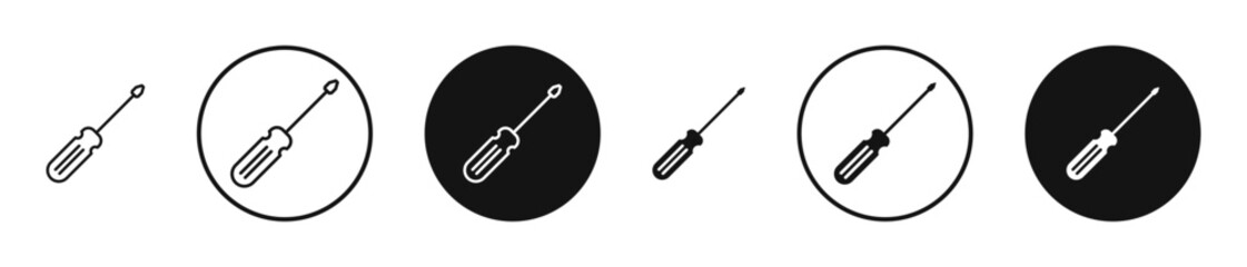 Screwdriver outlined icon vector collection.