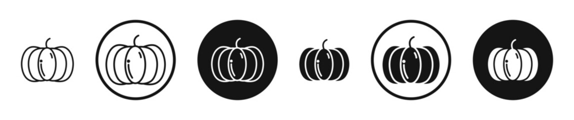 Pumpkin outlined icon vector collection.