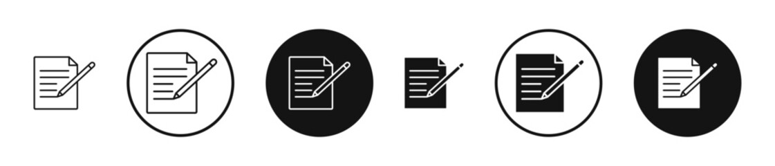 Note outlined icon vector collection.