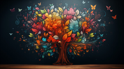 Au cœur de l'été, des papillons dansent parmi les fleurs jaunes et oranges, peignant un tableau floral vibrant et plein de vie dans la nature.