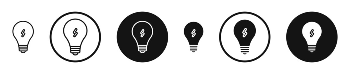 Light bulb outlined icon vector collection.