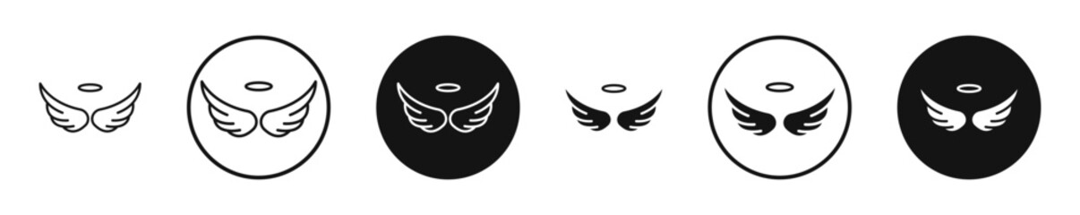 Angel outlined icon vector collection.