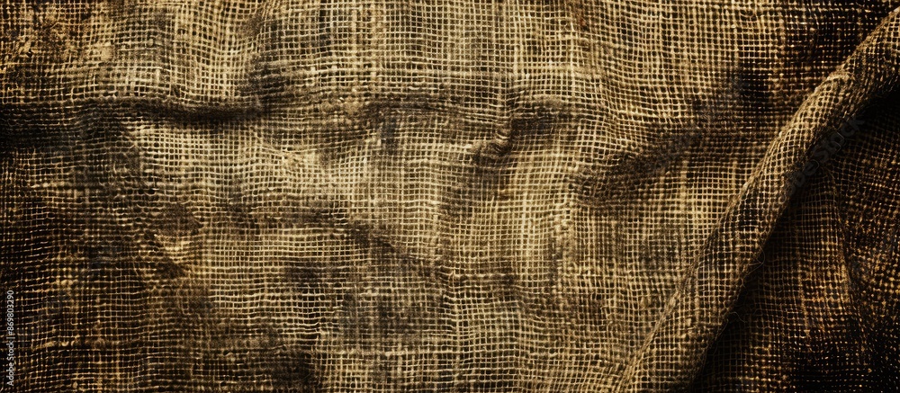 Fototapete a photo of a textured burlap canvas with a rough, crumpled, grungy appearance providing a copy space