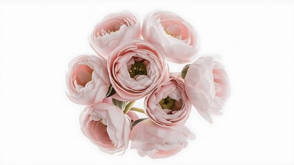 Light pink flowers ranunculus isolated on white background