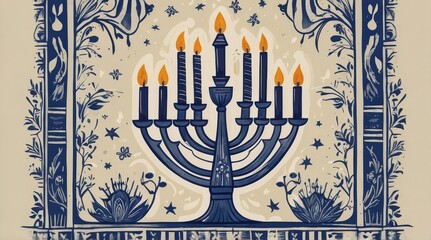 Default Hand drawn flat hanukkah illustration