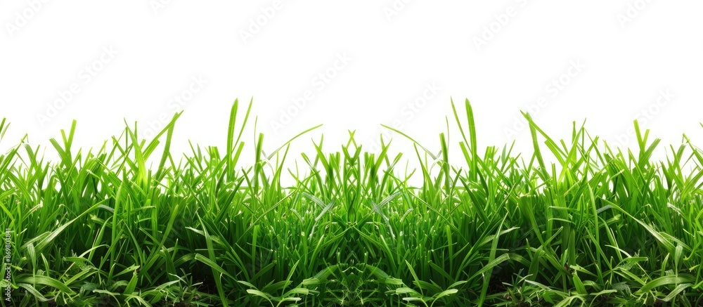 Poster isolated white background with fresh green grass providing copy space image.