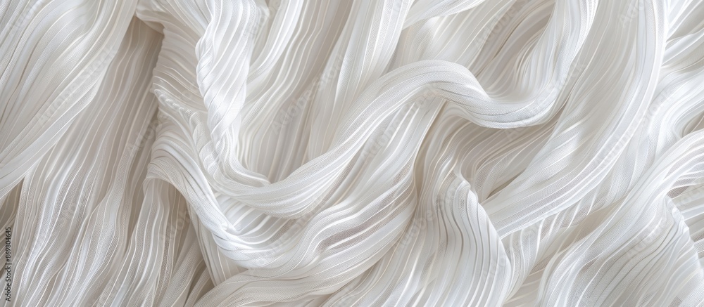 Poster elevate your mood with the stunning white silk striped fabric featuring a metallic sheen, perfect fo