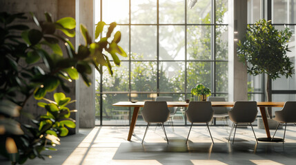 3D rendering of modern interior design meeting room. Futuristic style private room for conference and meeting. 