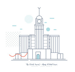 The Clock Towers formally Abraj Al Bait -  Mecca Saudi Arabia  - Stock Illustration
