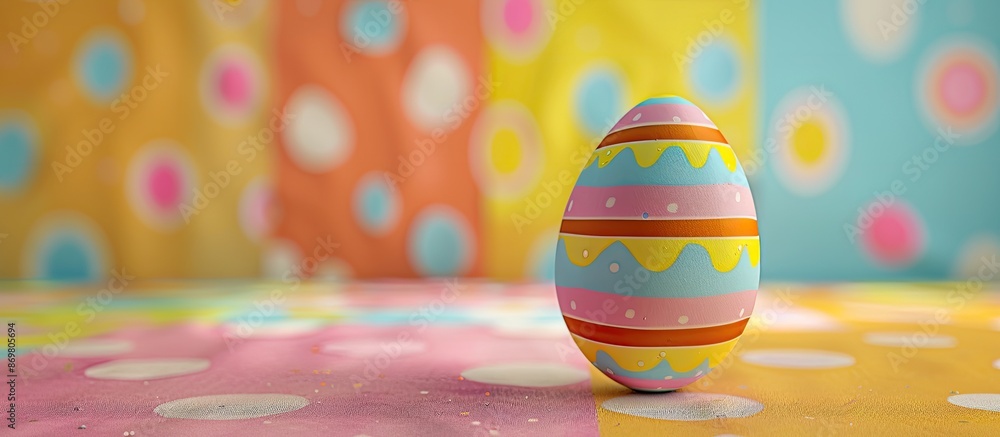 Poster quirky easter egg with playful design in a colorful setting, perfect for a copy space image.