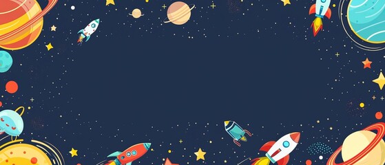 Naklejka premium Galaxy concept invitation template