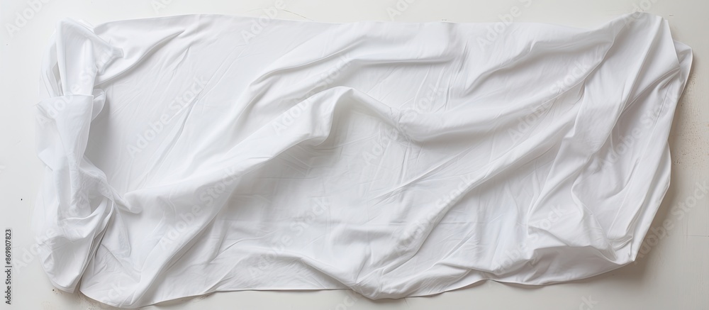 Aufkleber white background with crumpled fabric napkin, providing a copy space image.