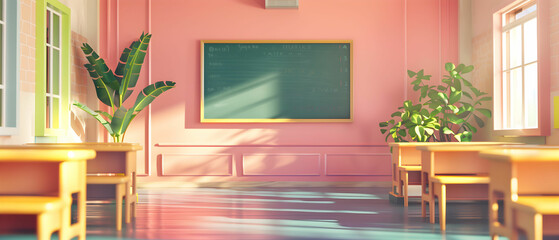 blackboard classroom background back to school  desks educational banner learning school readiness students