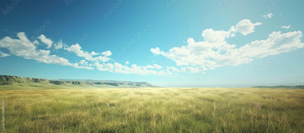 Poster clear sky providing a serene backdrop for a landscape with copy space image.