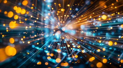 Naklejka premium Abstract lightspeed background. Abstract background of blurred motion and lights, perfect for technology, speed, and futuristic designs.