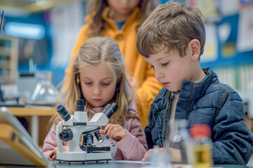 Exploring Science Kids Investigate with Microscope and Tablet Teacher Guides from Behind