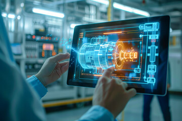 Cutting-Edge Engineer Utilizes AR Technology to Analyze Electric Generator Model in Industry 40 R&D Center